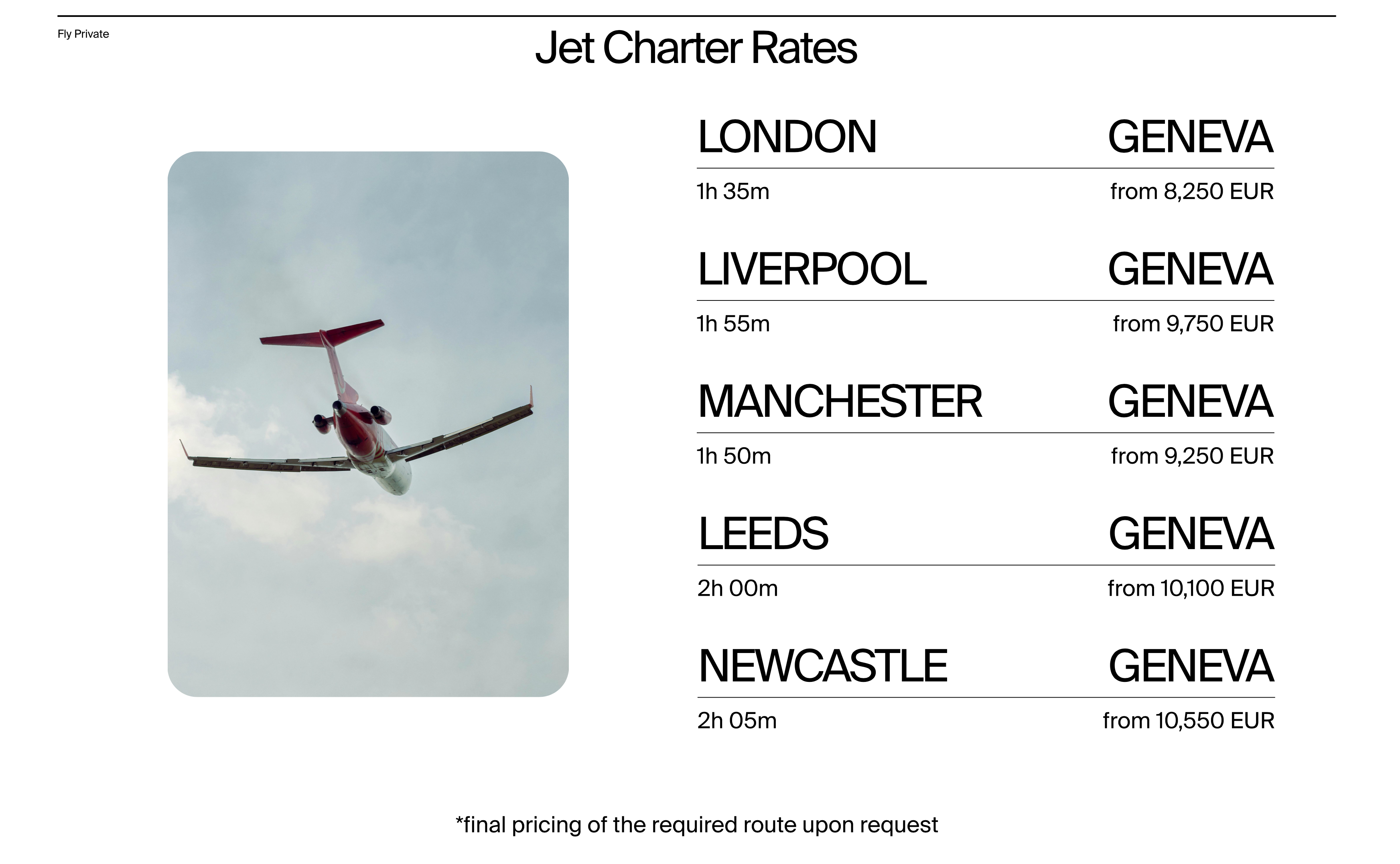 Northern England to Geneva Prices